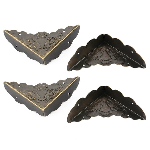 12Pcs Vintage Bronze Iron Corner Decorative Protector for Wooden Box Edge