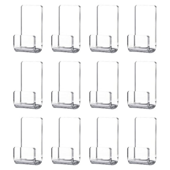 12Pcs Vinyl Record Shelf Wall Mounted Clear Acrylic Album Record Holder Rack