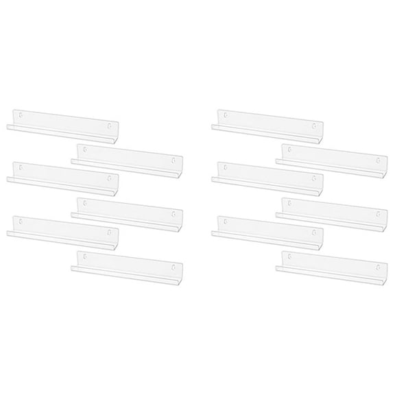 12Pcs Vinyl Record Wall Mount Shelf Set of Album Holders for Hanging on Walls - Shelves Albums or Children's Books