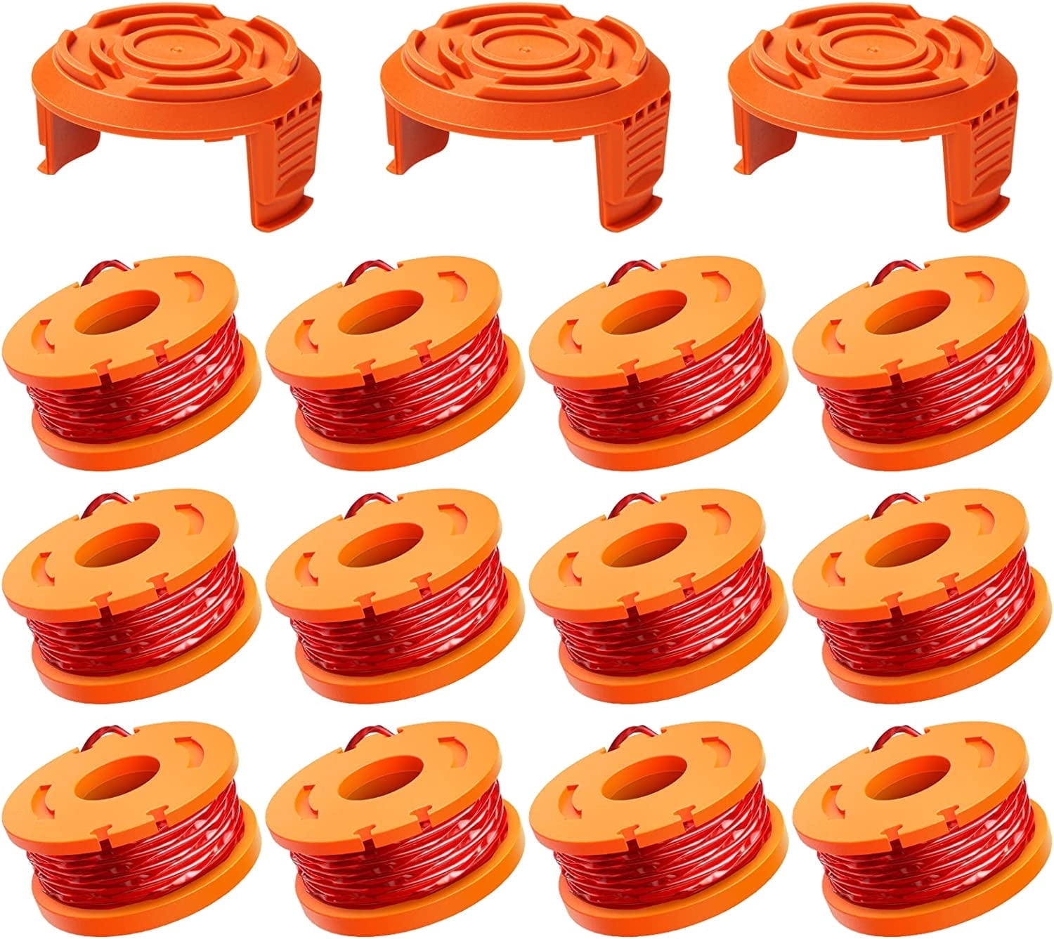 String Refills 12Pcs WA0010 Weed Eater Line and 3 Cap, 10 ft/0.065 inch Trimmer String ...