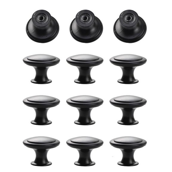 12Pcs Wardrobe Knob Stainless Steel Cabinet Drawer Handle Cupboard Pulls Round Furniture Decoration