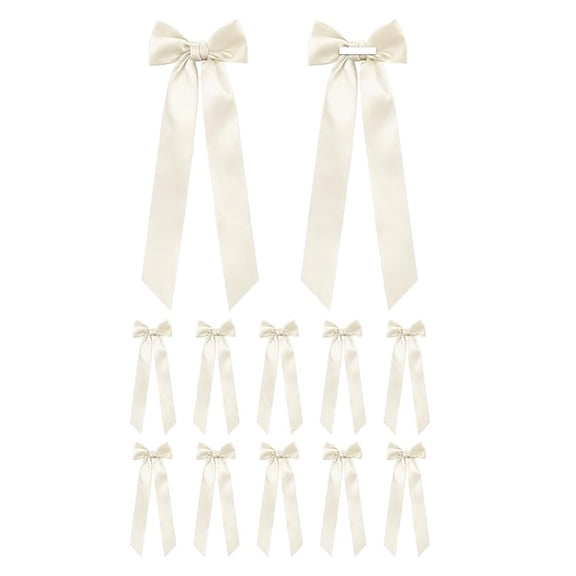 12Pcs Wedding Bowknot Ornament Adhesive Ribbon Bowknot For Candlestick Wedding Table Centerpieces Art Craft Packaging