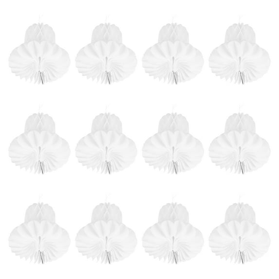 12Pcs Wedding Paper Bells Hanging Honeycomb Decorating Supplies for Weddings