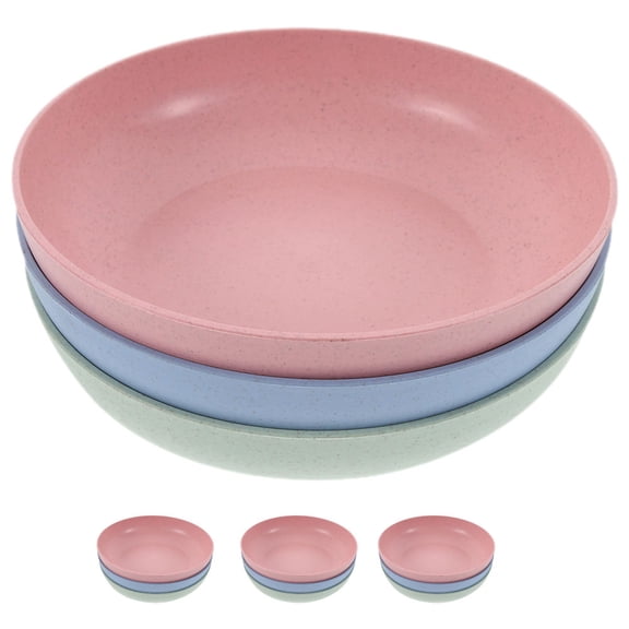 12Pcs Wheat Straw Cat Feeder Bowl Small Round Dish for Efficient Cat Feeding