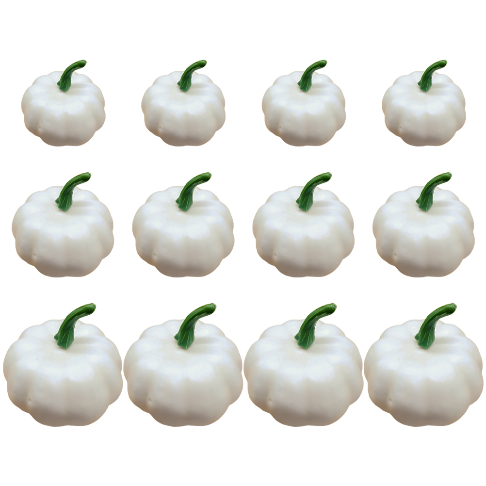 12Pcs White Artificial Pumpkins Halloween Mall Scene Layout Fake