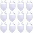 thumbnail image 1 of 12Pcs White Dog Bandana Pet Sublimation Triangle Scarf Personalized Blank Soft Polyester Fabric Washable Bib Kerchief Handkerchiefs for Small Medium Pets Birthday Party Gift DIY Decoration diy, 1 of 9