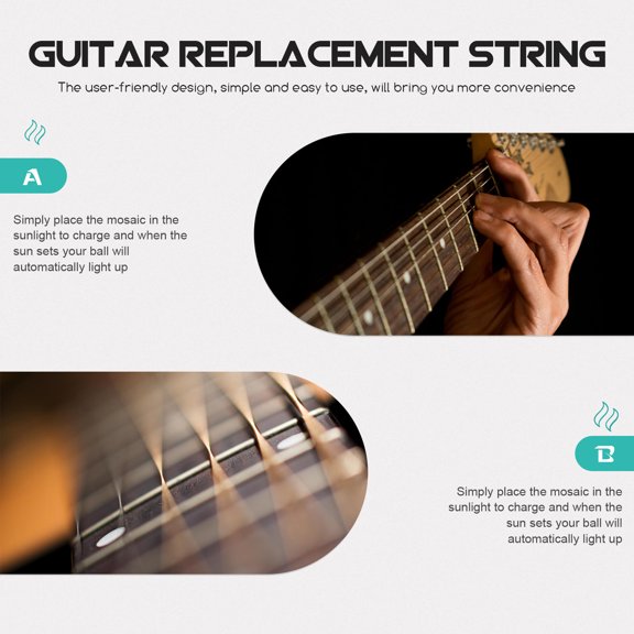 12Pcs White Durable Bass Guitar Strings for Replacement Easy to Use and Strong Material