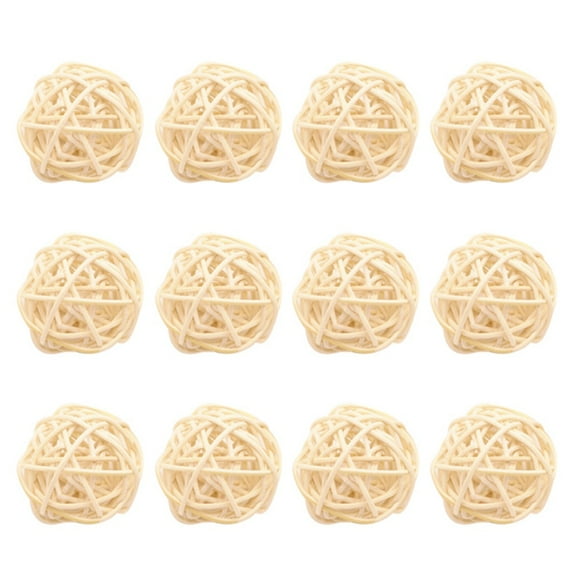 12Pcs Wicker Rattan Balls,Decorative Orbs Vase Fillers Balls for Wedding Table Decoration,Orbs Vase Fillers