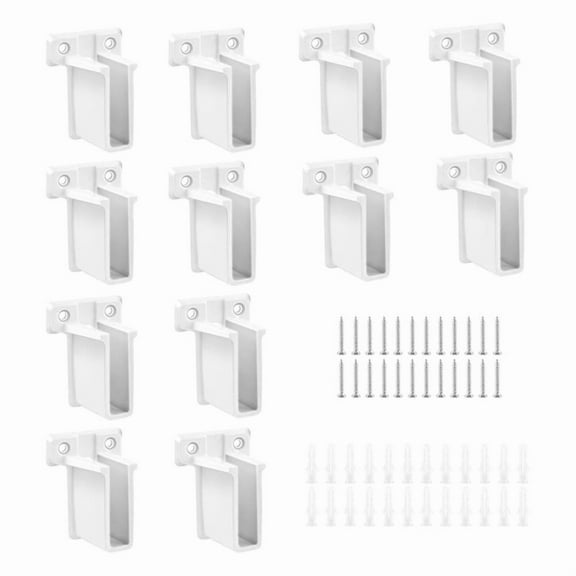 12Pcs Wire Shelf End Brackets,Plastic Closet Shelves Brackets Wall Mount Brackets Wire Shelf Corner Support Wall Bracket