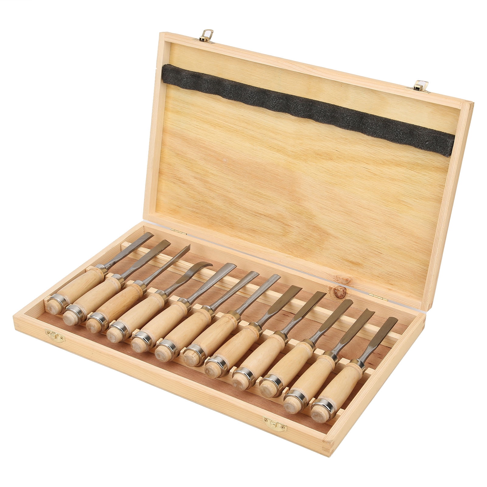 12Pcs Wood Carving Tools Set Engraving Knife Chisels Woodworking Cutter with Box