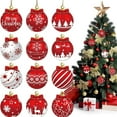 thumbnail image 1 of 12Pcs Wooden Christmas Tree Ornament Set,2D Wooden Hanging Decor Kits,Home Party Holiday Craft Decorations(Mix A), 1 of 6