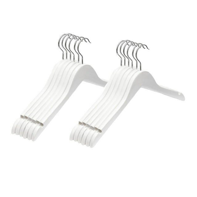 12Pcs Wooden Suit Hangers Clothing Storage Racks Hotel Clothes Storage