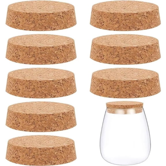 12Pcs Wooden Tapered Cork Plugs Burlywood Soft Wood Corks For Wine Beer Bottle Crafts 2.4inch In Diameter 15mm Thick