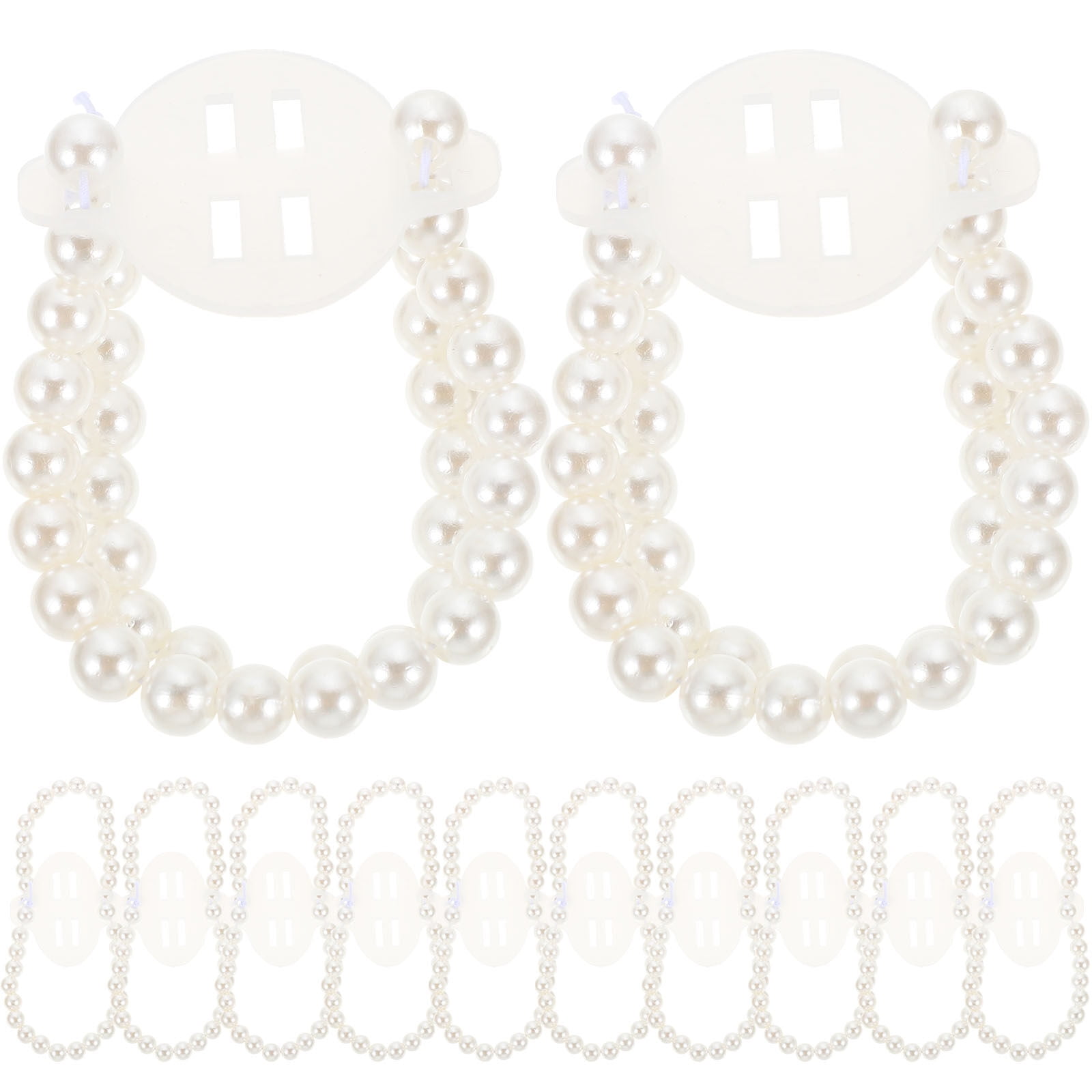 12Pcs Wrist Corsage Band Elastic Fake Pearl Bracelet Wedding Corsages