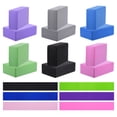 thumbnail image 1 of 12Pcs Yoga Blocks and 6Pcs Resistance Band Set EVA Foam Non-Slip High-Density Dance Brick, Multicolor, 1 of 6
