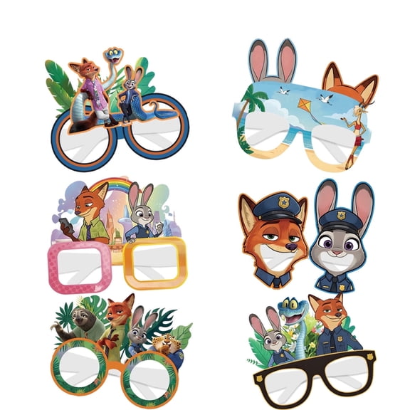 12Pcs Cartoon Animal Party Glasses Set, Kids Birthday Party Favors, Cosplay Decorative Glasses for Children Party Supplies