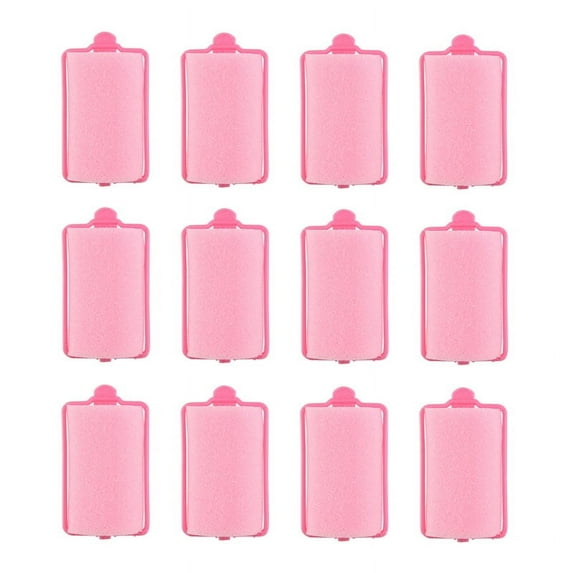 12Pcs dark pink Hair Styling Soft Foam Sponge Rollers Curlers Hairdressing Tool