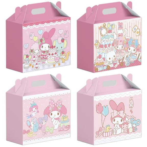 12Pcs melody Party Gift Boxes Party Favors/Candy Boxes, Tote Boxes, Gift Boxes for Kids Paper Favor Packs Adults Birthday Party Decora