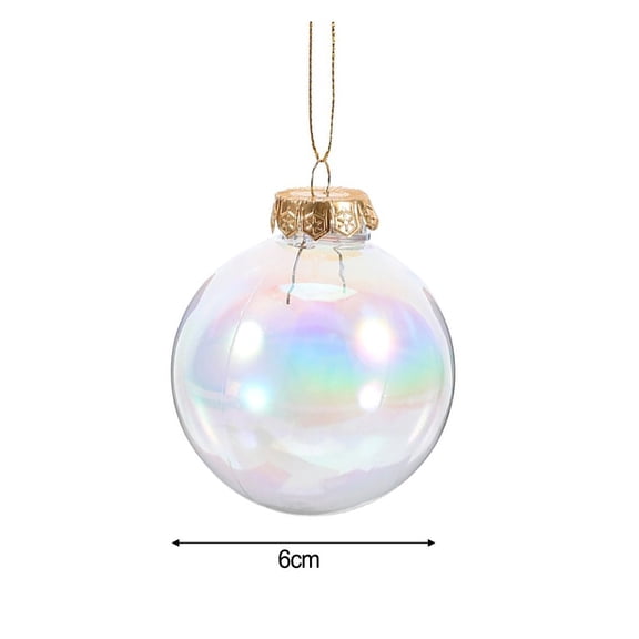 12Pcstransparent Christmas Decoration Balls Christmas Iridescent Ornaments Balls