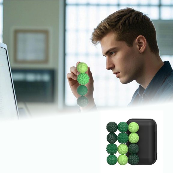 12Piece Massage Hand & Stress With Carrying Textured For Muscle Trigger Point Release And Hand Exercise