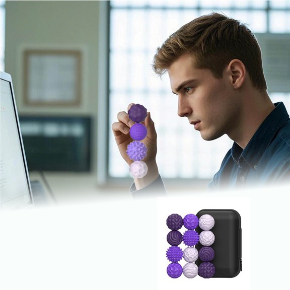 12Piece Massage Hand & Stress With Carrying Textured For Muscle Trigger Point Release And Hand Exercise