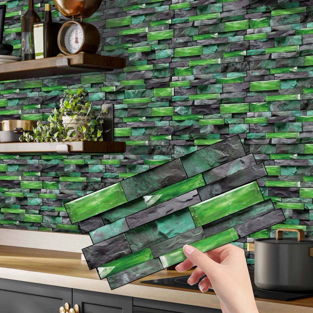 12Piece Self Adhesive Kitchen Backsplash Tiles Stickers Wall Decals 4. ...