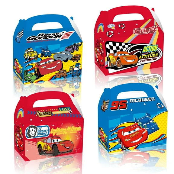 12Pieces Cars Party Gift Boxes - Party Favors Boxes for Kids Paper Favor Packs Adults Birthday Party Decora- Cars Gift Boxes, Candy Bags