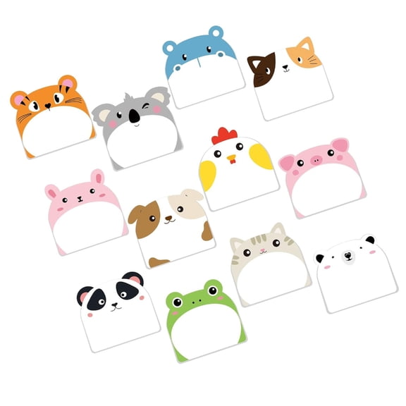 12Pieces Cartoon Pet Shape Design Stick Note Set Multipurpose Strong Adhesive