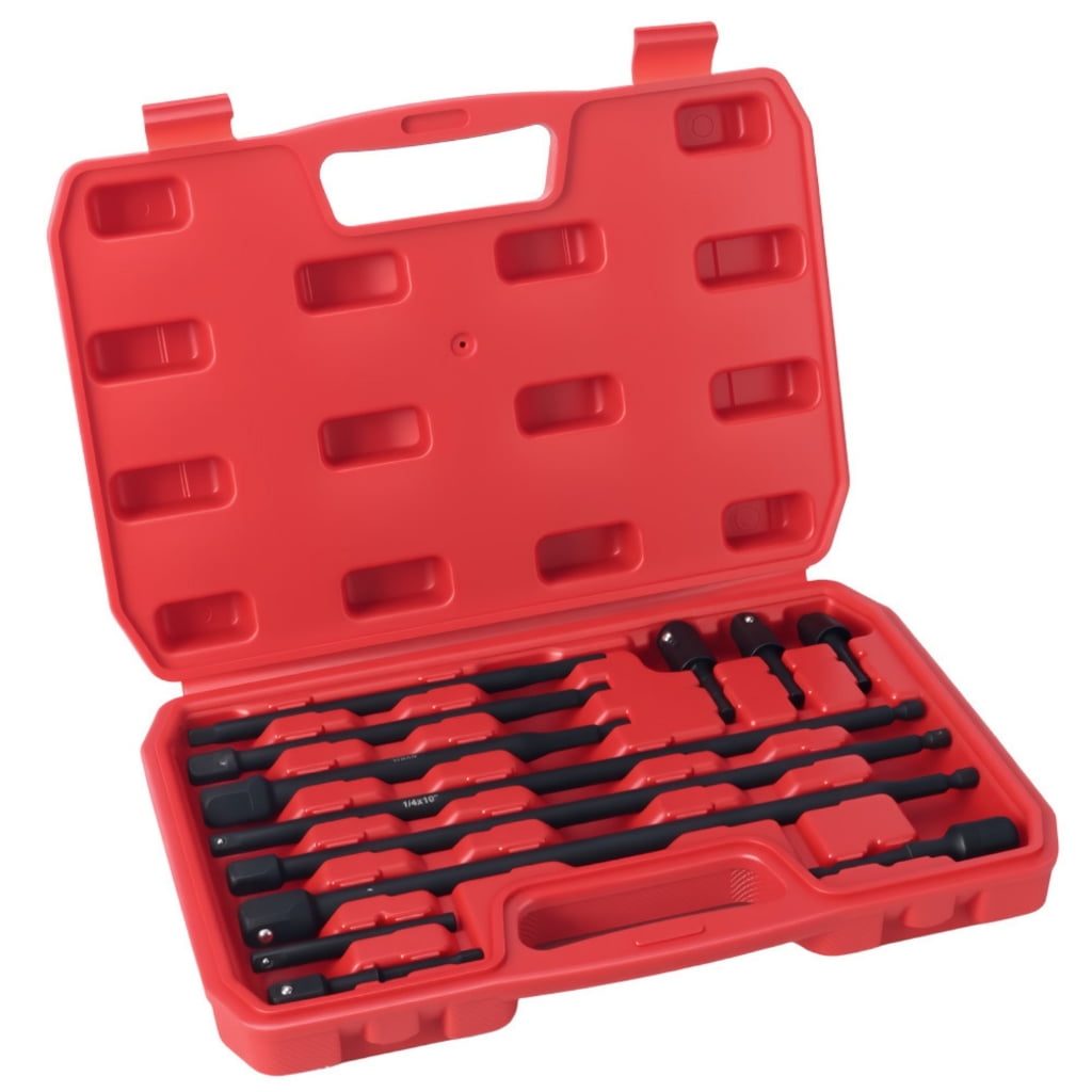 12Pieces Extended Length Impacts Socket Set Heavy Duties Alloy Steel Construction For Tight Space Mechanical Repair
