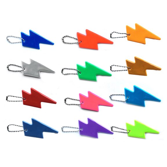 12Pieces PVC Reflective Pendant Reflective Keychains Night Safety Reflector Kids Safety Pendant Backpacks Reflector