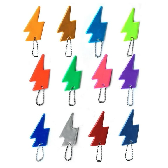 12Pieces PVC Reflective Pendant Reflective Keychains Night Safety Reflector Set