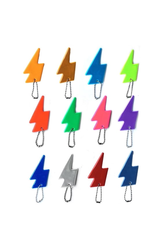12Pieces PVC Reflective Pendant Reflective Keychains Night Safety Reflector Set