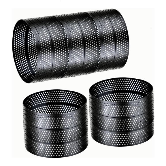 12Pieces Round Metal Tart Molds with Vent Holes 3.15inch for Pastry Baking Use