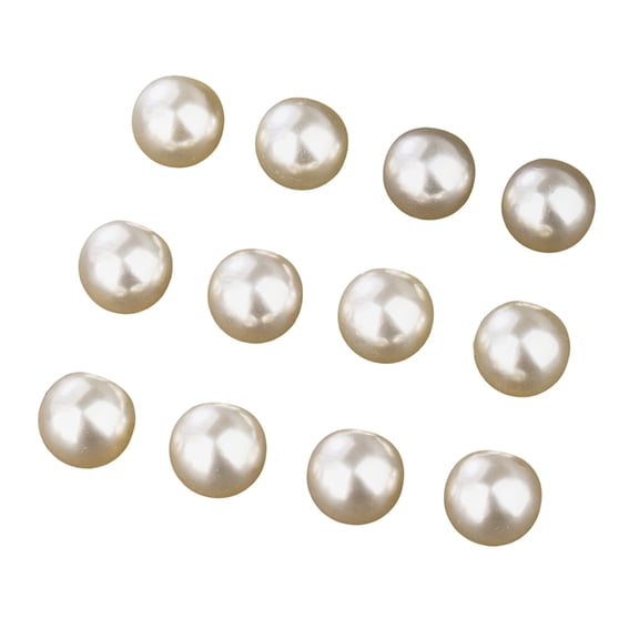 12Pieces Sturdy Plastic Fake Pearls Round Button for Clothing Accessories and Home Decoration