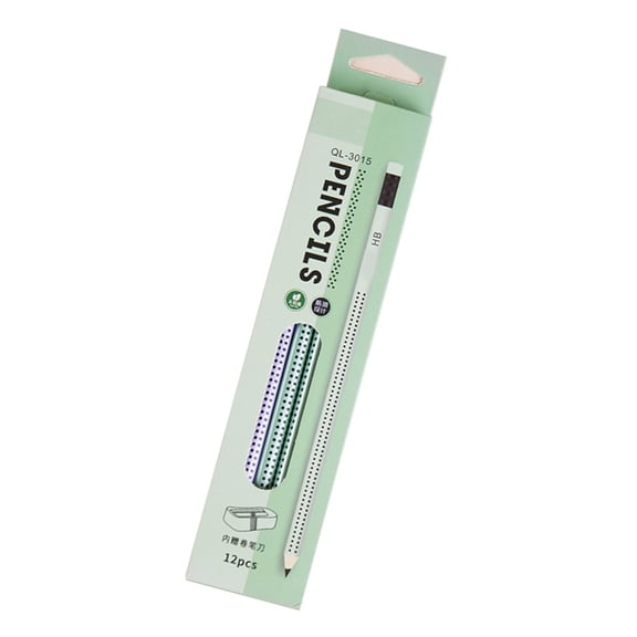 12Pieces Wood Pencil with Erasers Triangular Drawing Pencils Ergonomic Grip for Students Artists Sketching Drawing