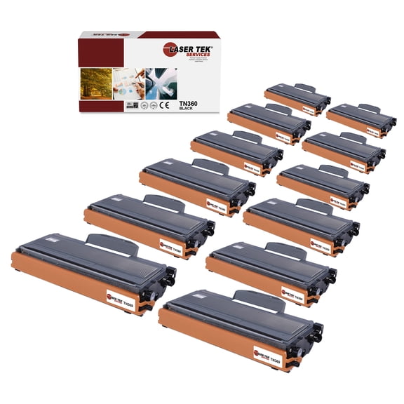 12Pk LTS TN-360 Black Compatible for Brother HL2140 2150, MFC7320 Toner