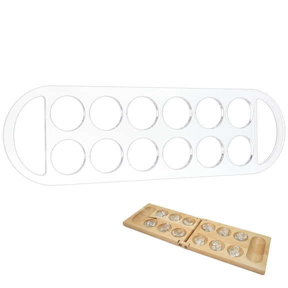 12Pockets Mancala Board Template 15.7x4.7inch Clear Acrylic Stencil Woodworking Router Template Transparent Router Inlay Board for Afican Stone