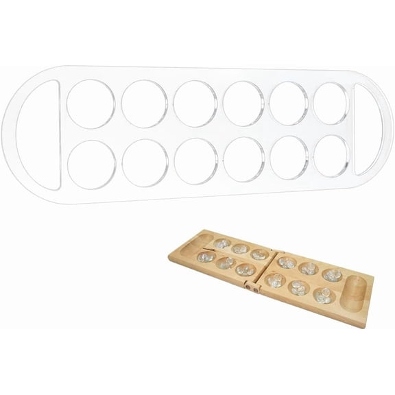 12Pockets Mancala Board Template 15.7x4.7inch Clear Acrylic Stencil Woodworking Router Template Transparent Router Inlay Board