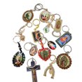 thumbnail image 1 of 12Ps Mix Jesus Cross Virgin Mary Miraculous Medal Jesus Catholic Keychain Recuerdos De Bautizo for Baptism Communion, 1 of 1