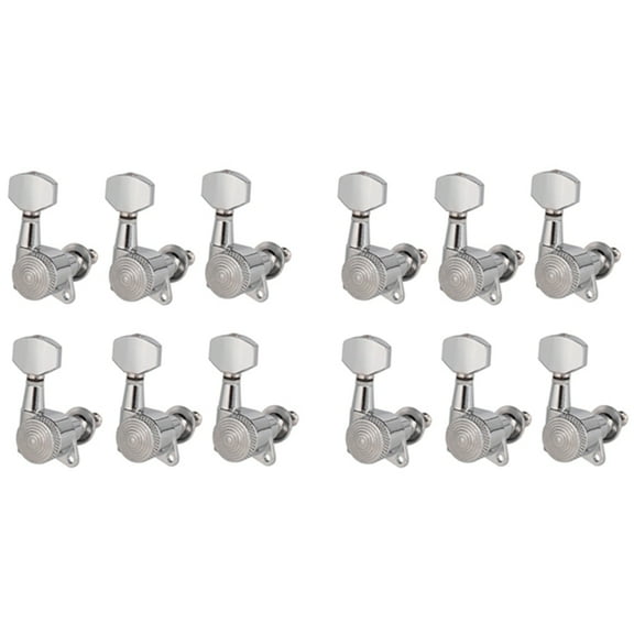 12R Chrome Locked String Tuning Pegs Key Tuners Machine Heads for Acoustic Electric Guitar Lock Style