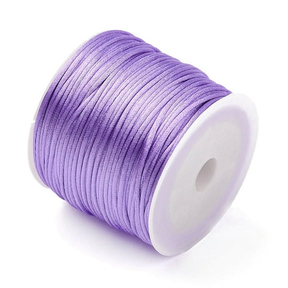 12Roll Nylon Cord Satin Rattail Cord for Beading Jewelry Making Chinese Knotting Lilac 1mm 32.8 yards(30m)/roll