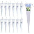 thumbnail image 1 of 12Set Cone Iridescent Paper Single Rose Packaging Gift Boxes Folding Floral Bouquet Paper Boxes with PVC Window and Ribbon for Wedding Valentines Day Birthday Gift Wrapping White, 1 of 9