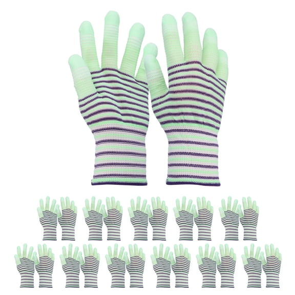 12Set ESD Anti-Static Gloves Electrostatic Protective Gloves with PU Fingertips Medium Size for Computer Installation, Building & Repair, Fruit Green
