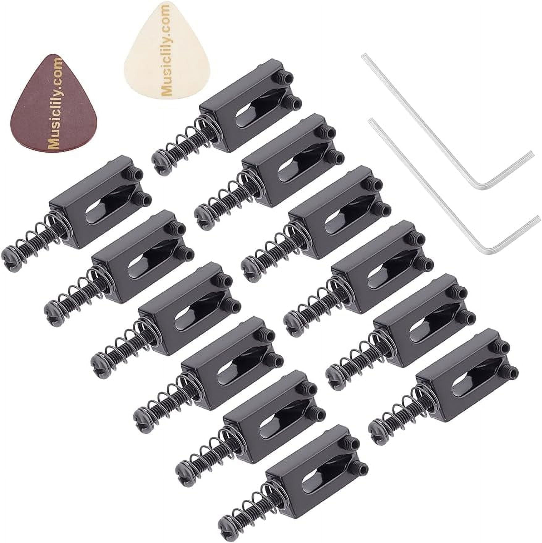 12Sets Guitar Tremolo Saddles Bridge Saddles with Spring Screws