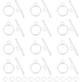 thumbnail image 1 of 12Sets Toggle Clasps 925 Sterling Silver Plated Brass T-Bar Closure Clasps with Jump Rings OT Toggle Connectors for Jewelry Findings Making Accessory Supplies DIY Craft Bracelet Necklace, 1 of 7
