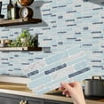 thumbnail image 1 of 12Sheet Peel and Stick Tiles Stickers DIY Wall Decals 4.72 x 9.68inch Waterproof Self Adhesive Backsplash Light Blue and Gray Mosaic Marble Decor, 1 of 7