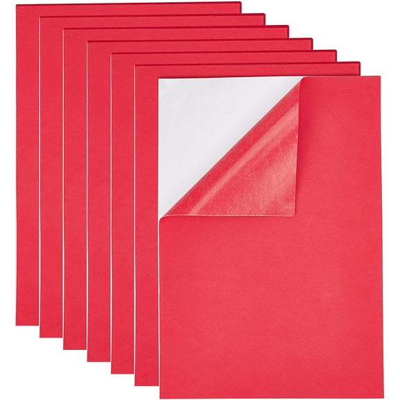 12Sheet Sponge EVA Sheet Foam Paper Sets With Adhesive Back Antiskid Rectangle Red 30x21x0.1cm