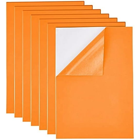 12Sheets 11.8x8.2" EVA Paper Craft Foam Sheets 1mm Thick Orange Halloween Foam Stickers with Adhesive Back