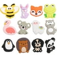 thumbnail image 1 of 12Styles Animas Silicone Beads Pen Beads Penguin Flamingo Bear Silicone Loose Spacer Beads for DIY Necklace Bracelet Earrings Keychain Crafts Jewelry Making, 1 of 5