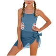 thumbnail image 1 of 12T Teen Swimsuits Bathing Suit For Teens 2PCS Adjustable Straps Cut Out One Piece Bathing Suit with Solid Color Cover Up Skirt, 1 of 7